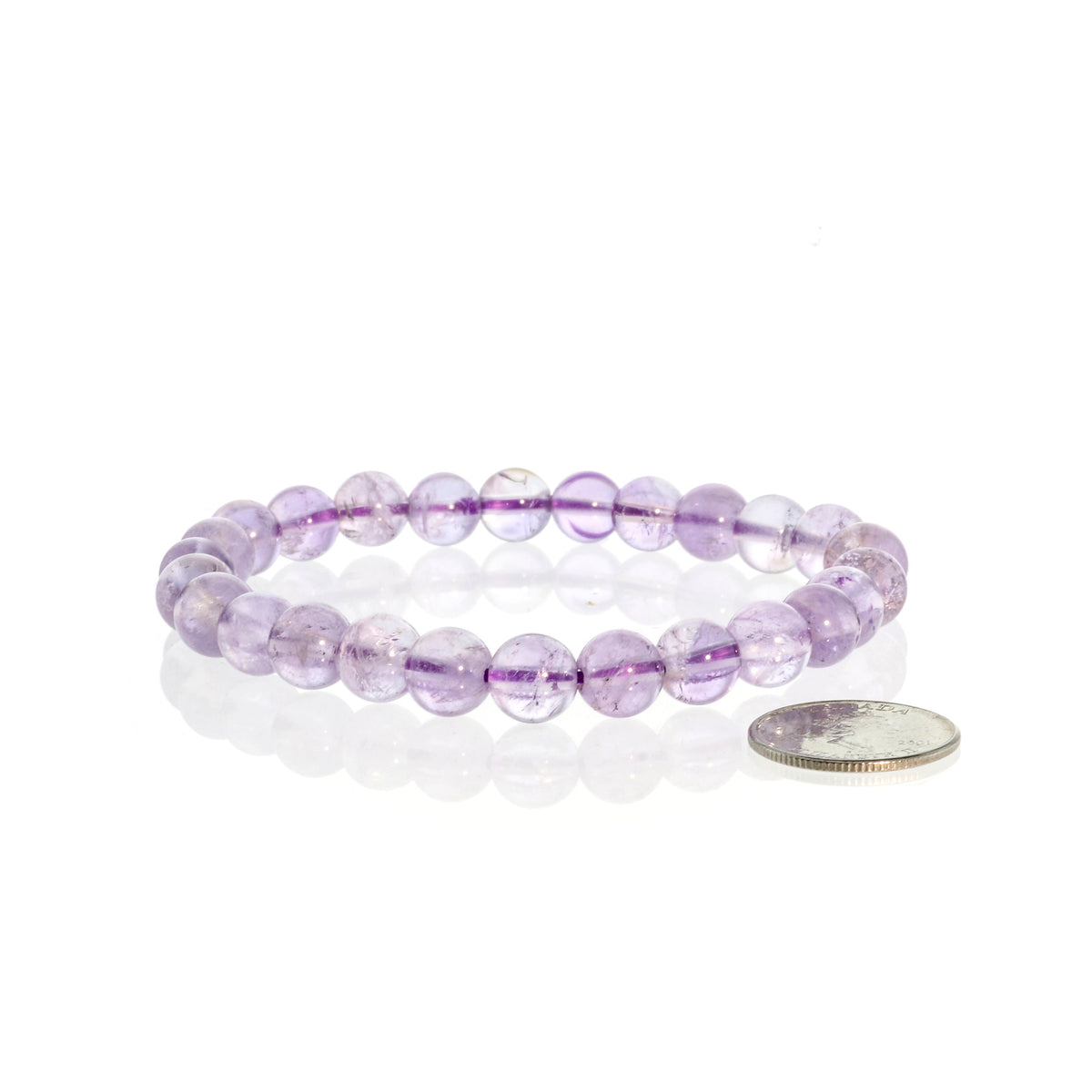 Amethyst Light Purple Round Bracelet - 8mm