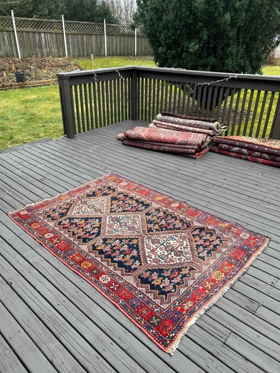 Antique Persian Khamseh Rug | 5' 9"  x 4' 1"