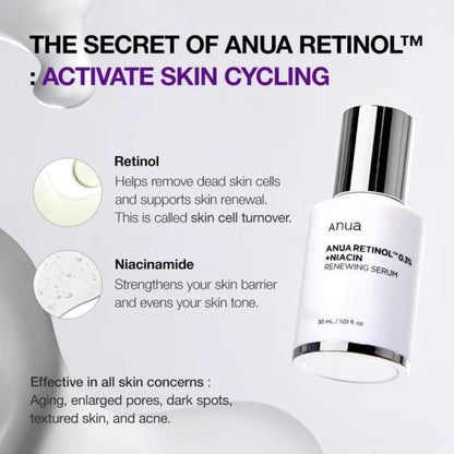 Anua Nano Retonol 0.3% + Niacin Renewing Serum 30ml