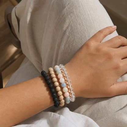 Aquamarine Morganite Bead Bracelet