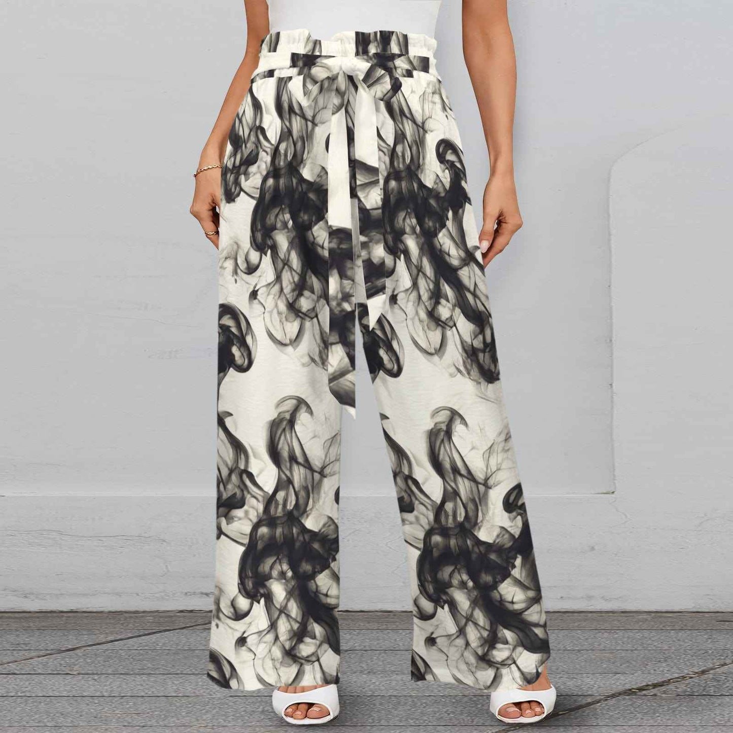 Smokey Strappy Wide Leg Pants with Pockets