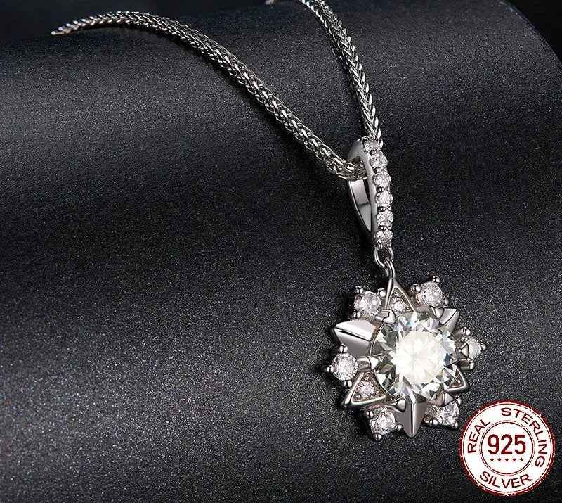 Celestial Sparkle 1ct Moissanite Sterling Silver Star Pendant Necklace