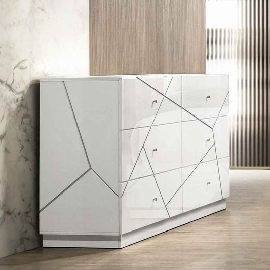 Pearl High Gloss Storage Dresser - White
