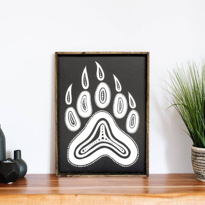 Bear Paw Symbol Wood Sign - AURABAGS SHOP