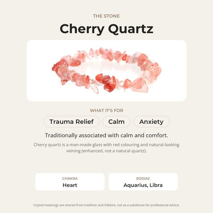 Cherry Quartz Chip Bracelet (Enhanced)