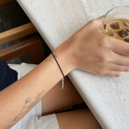 Black Tourmaline Bracelet - 2-3mm