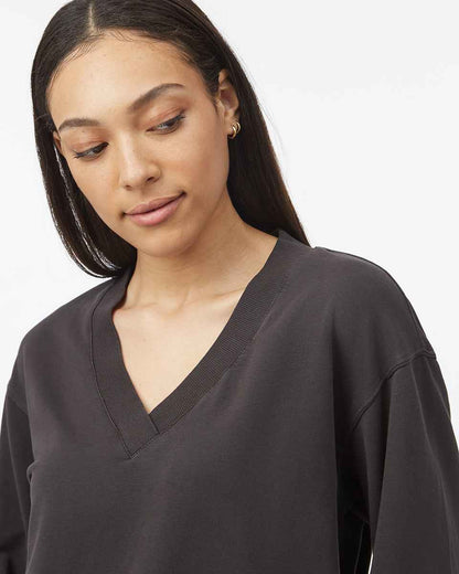 French Terry V-Neck Balloon Sleeve