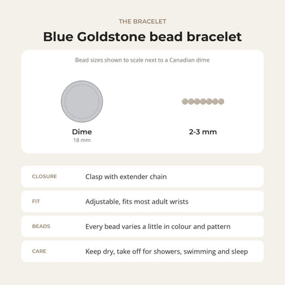 Blue Goldstone Bracelet - 2-3mm