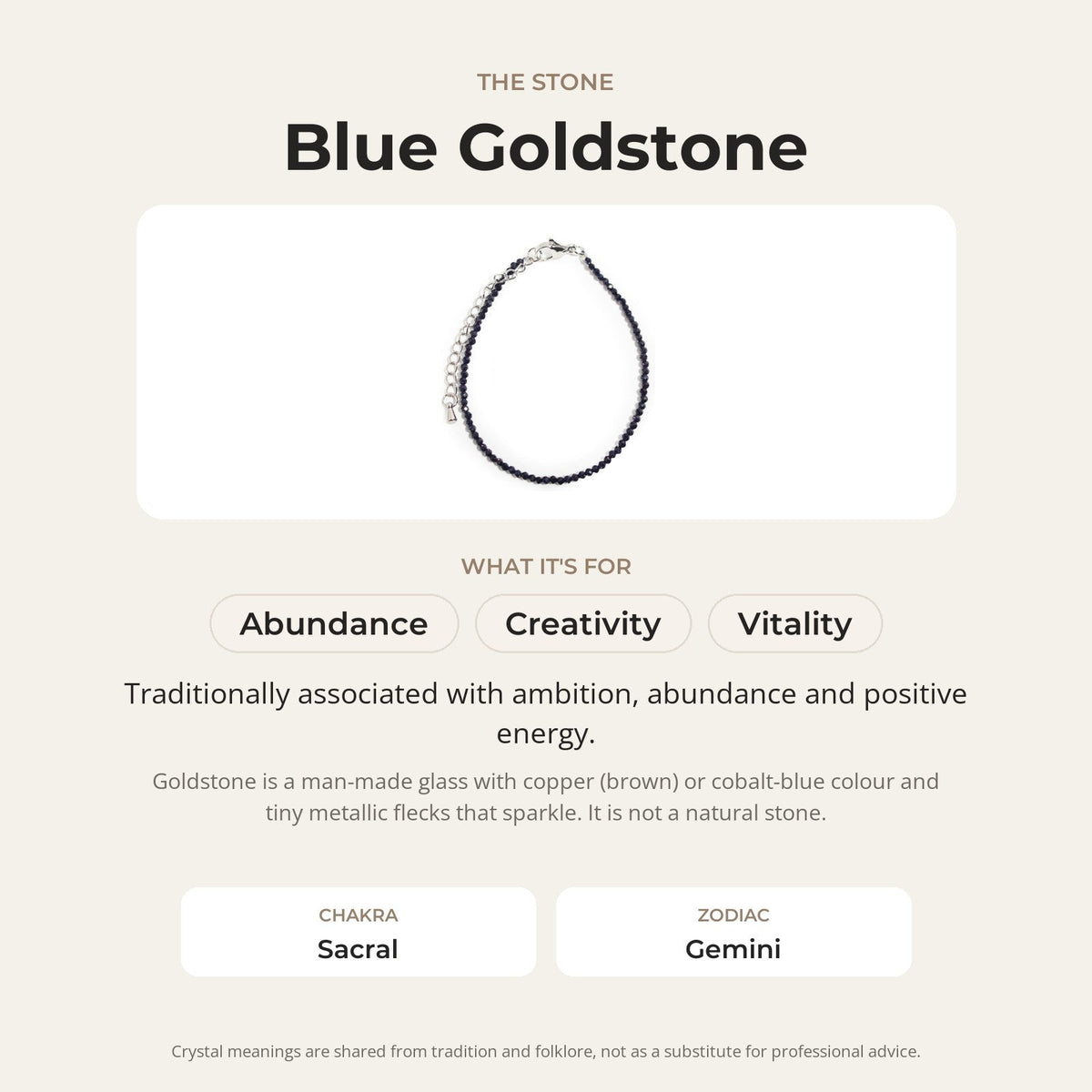 Blue Goldstone Bracelet - 2-3mm