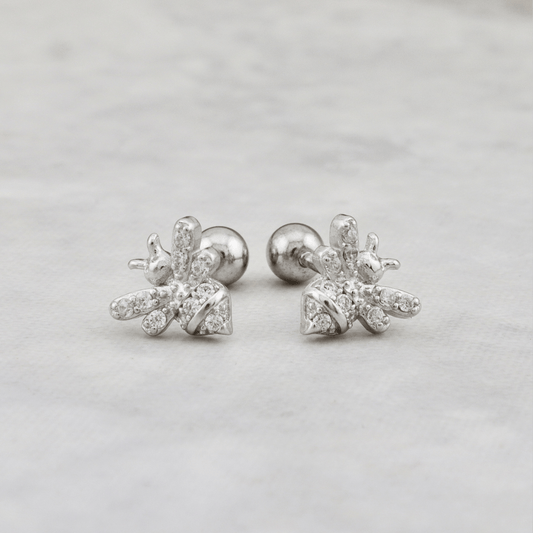 Boucles d'oreilles Abeilles en argent sterling