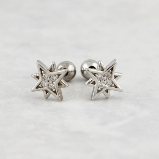 Boucles d'oreilles Étoiles du Nord en argent sterling