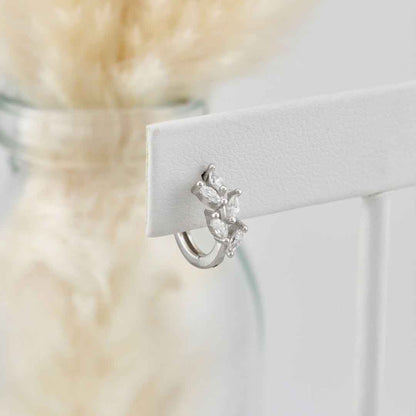 Boucles d'oreilles Huggies Marquise en argent sterling
