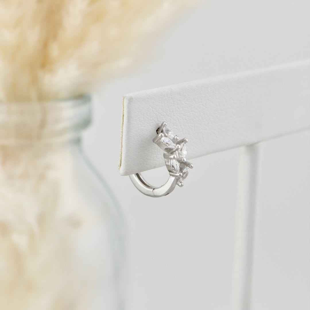 Boucles d'oreilles Huggies Marquise en argent sterling