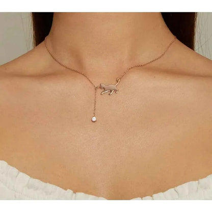 Breathtaking 925 Sterling Silver Cat Necklace | Elegant Pendant Collarbone Jewelry Scn232 In 3 Colors