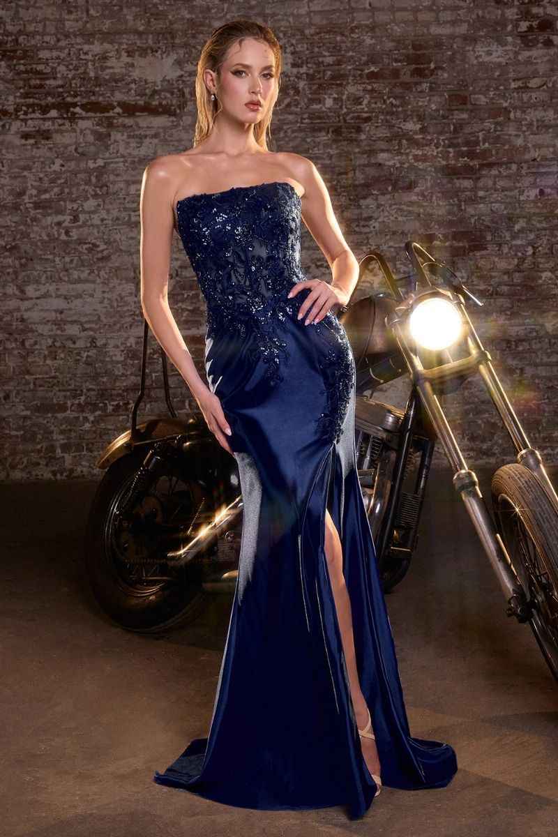 Stretch satin with intricate