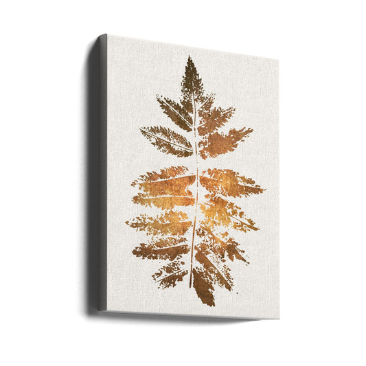 Wandbild Eichenblatt-Print (gold)