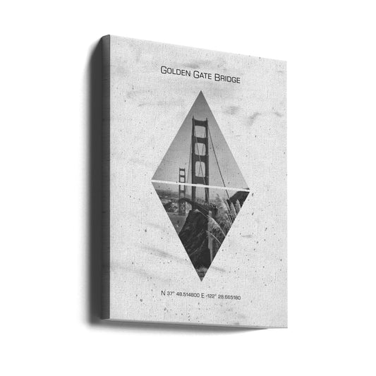 Wandkunst Koordinaten SAN FRANCISCO Golden Gate Bridge