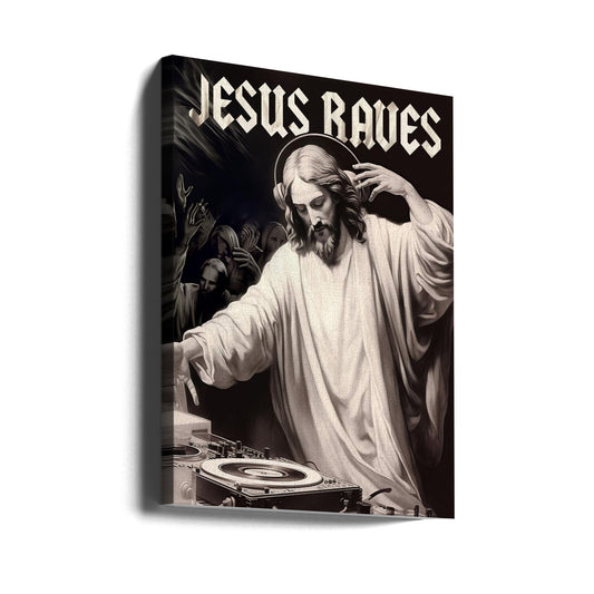 Wandkunst Jesus tanzt ausgelassen