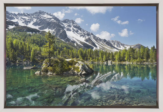 Wandbild Grüner Bergsee