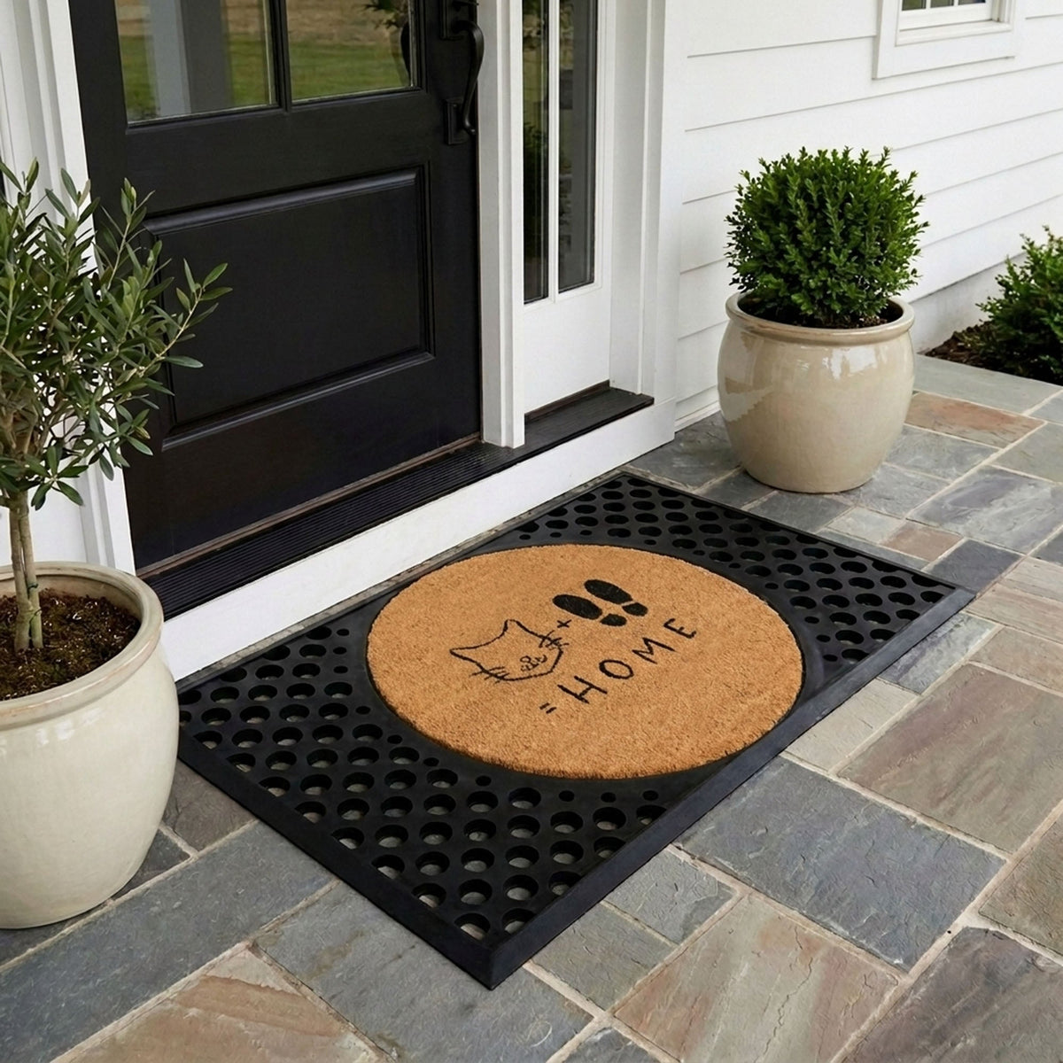 cat+feet=home round doormat set