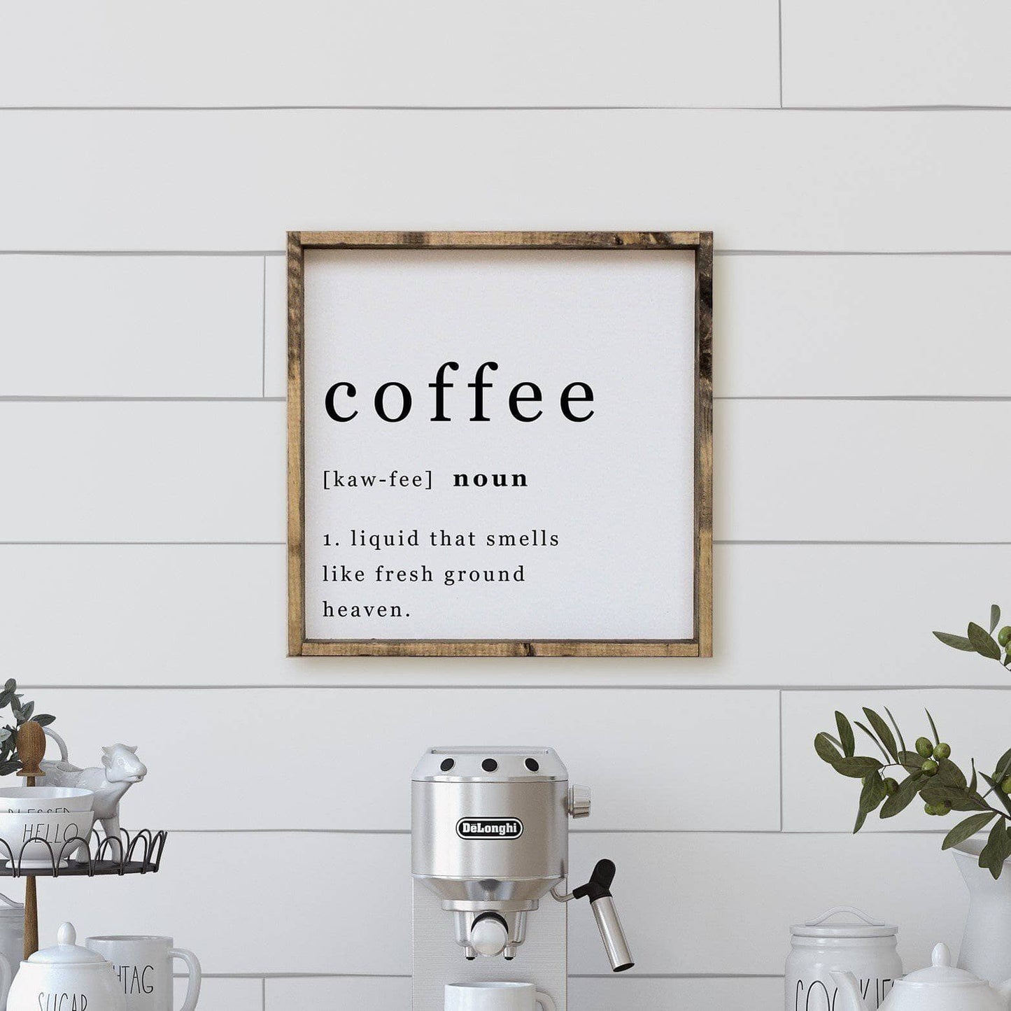 Coffee Noun Wood Sign - AURABAGS SHOP