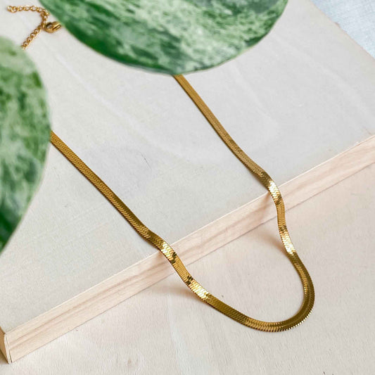 Collier ras de cou doré en acier inoxydable 18K | CLÉOPÂTRE