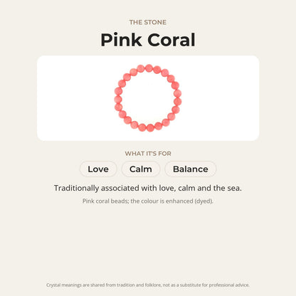 Pink Coral Bead Bracelet (Enhanced)
