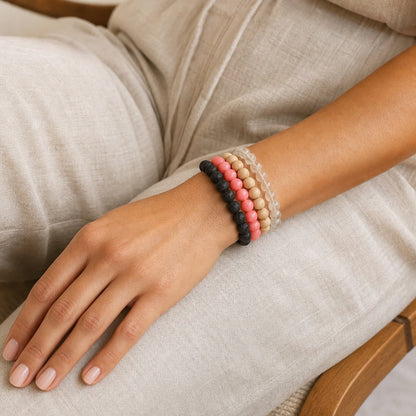 Pink Coral Bead Bracelet (Enhanced)