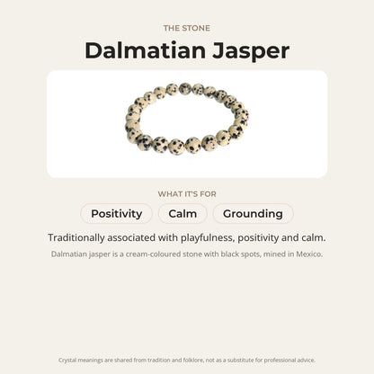Dalmatian Jasper Round Bracelet - 8mm