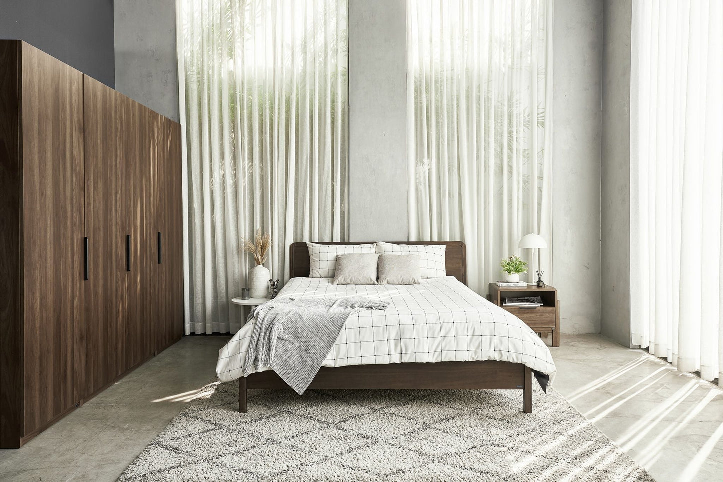Dalumd 301 Acacia Wood Minimalist Bed
