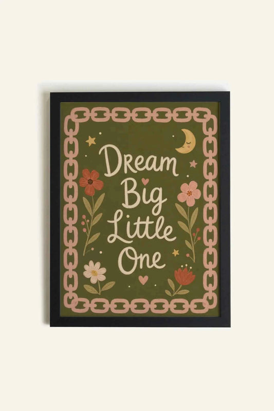 DREAM BIG, Oeuvre sur toile rigide, encadré Noir (collective)