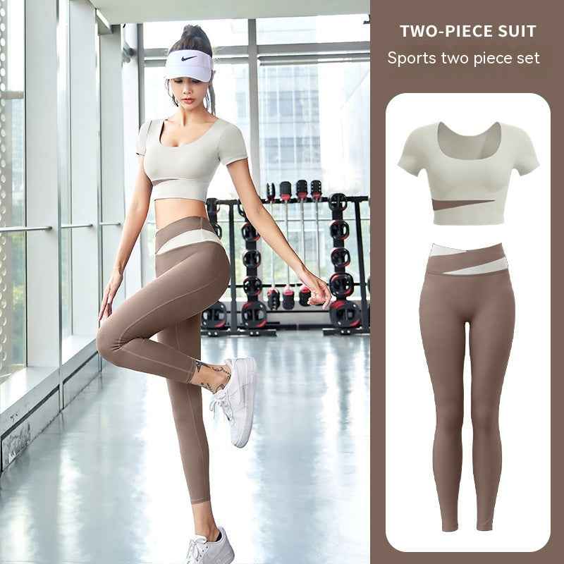 Women’s One-Piece Workout Suit – Chest-Pad Top & Pants Fitness Activewear