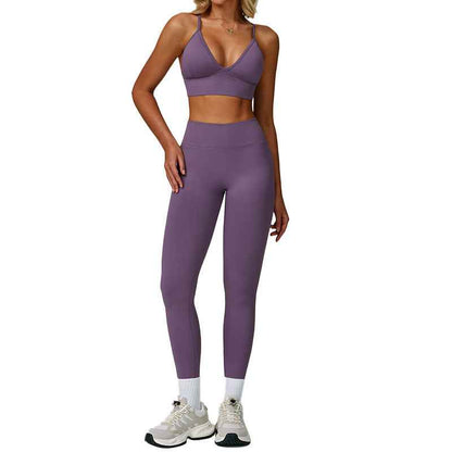 Women’s Seamless Tight Yoga Set – Waist-Slimming Quick-Dry Workout Activewear