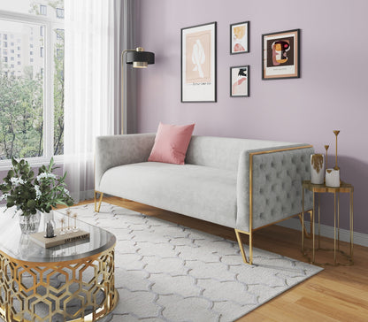 Vektor 3-Sitzer-Sofa – Grau/Gold