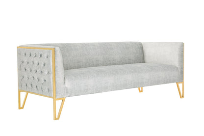 Vektor 3-Sitzer-Sofa – Grau/Gold
