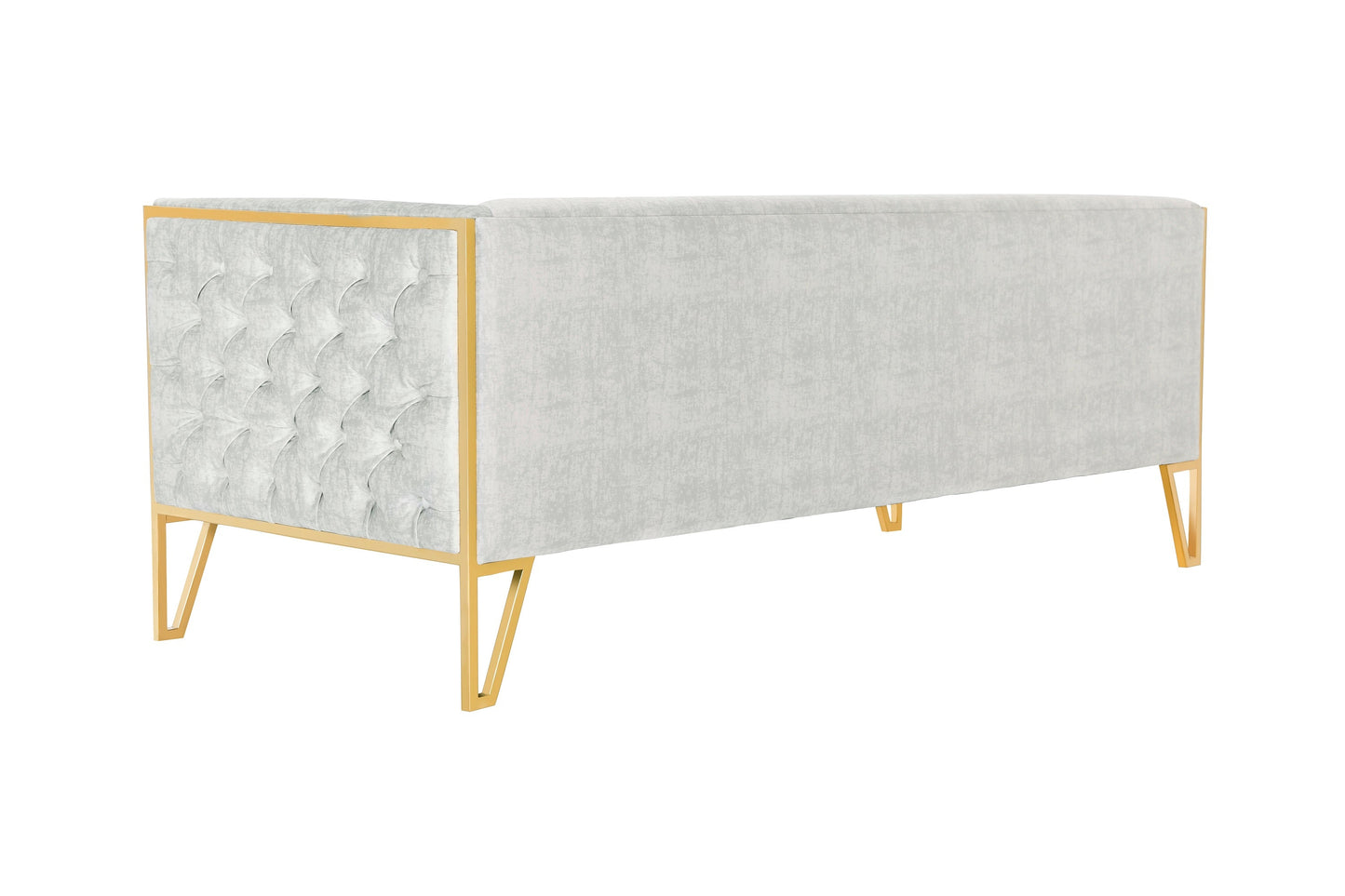 Vektor 3-Sitzer-Sofa – Grau/Gold