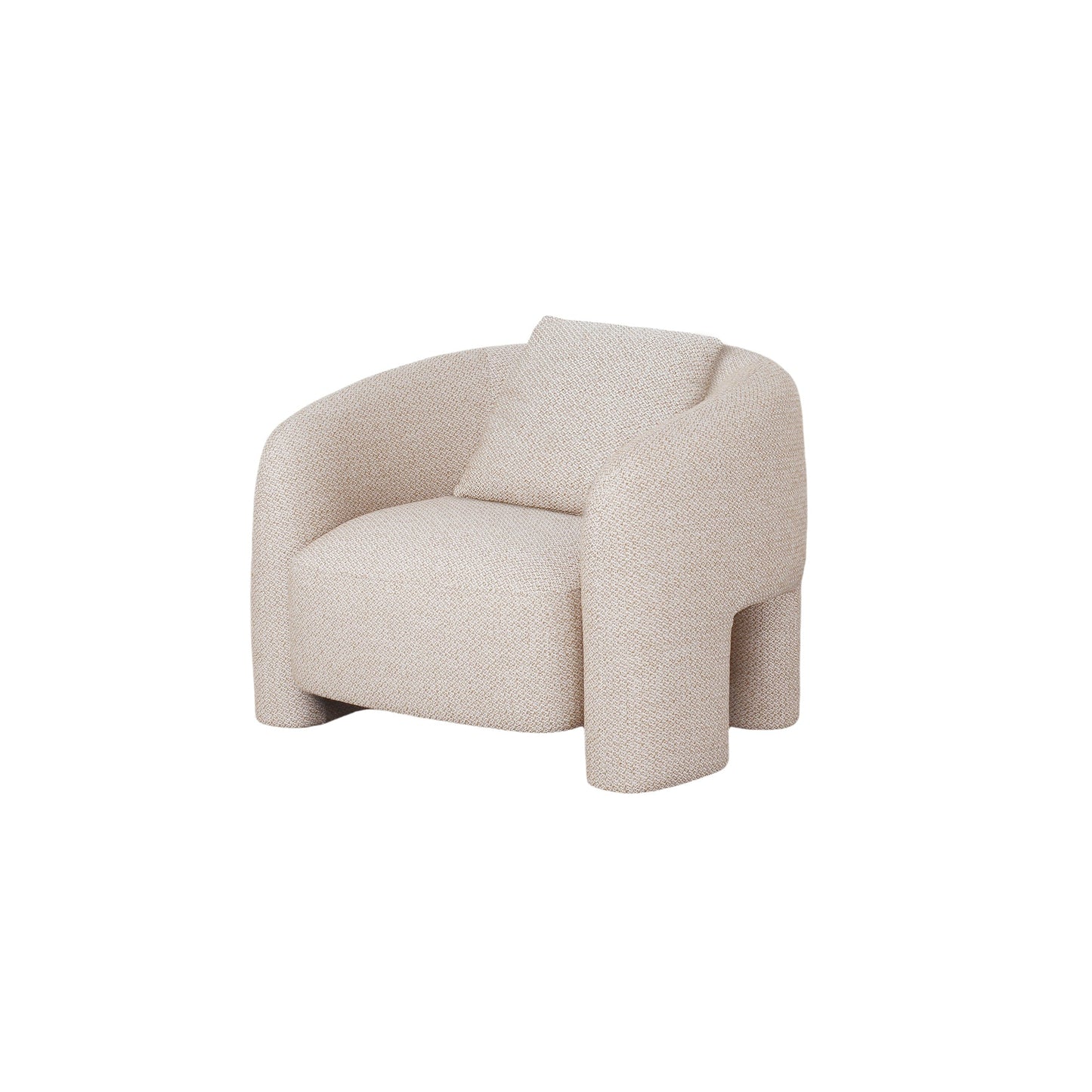 Chloe Pine Wood Tweed Akzentsessel - Beige