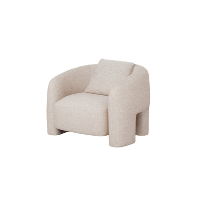 Chloe Pine Wood Tweed Akzentsessel - Beige