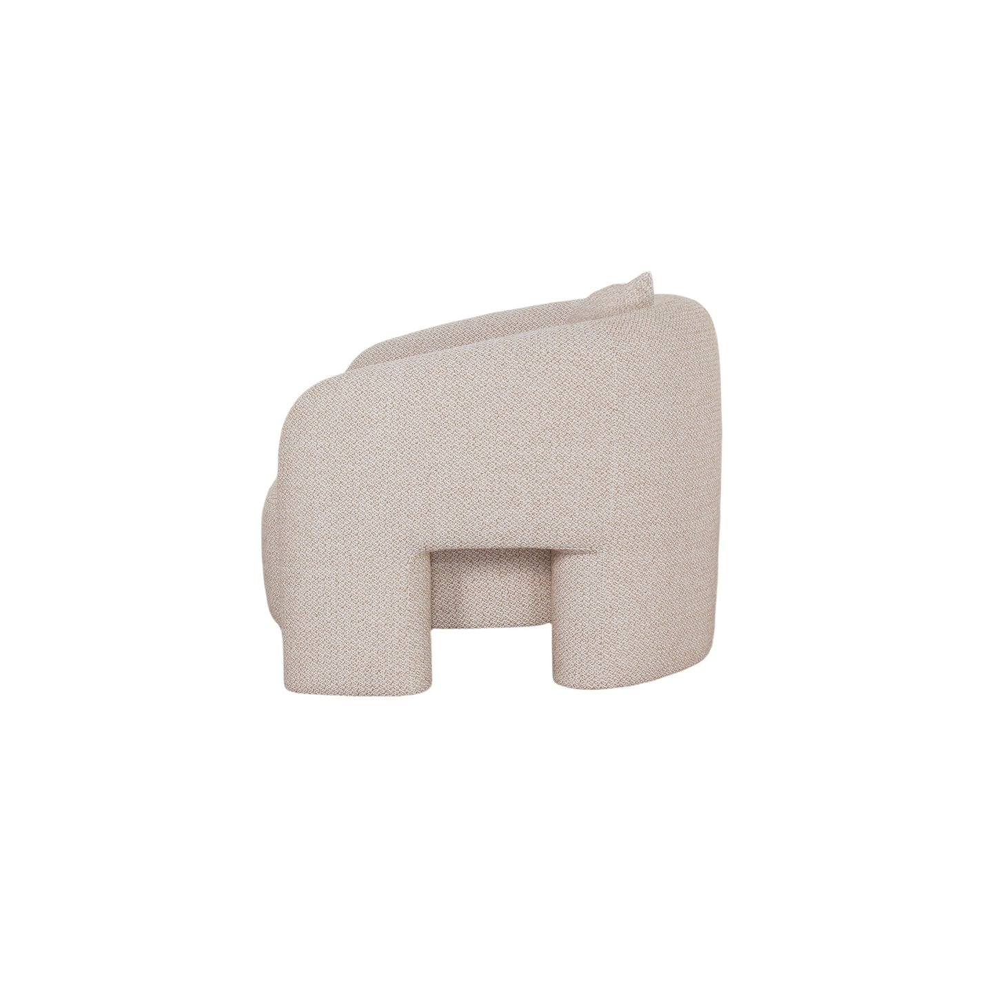Chloe Pine Wood Tweed Akzentsessel - Beige