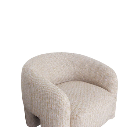 Chloe Pine Wood Tweed Akzentsessel - Beige