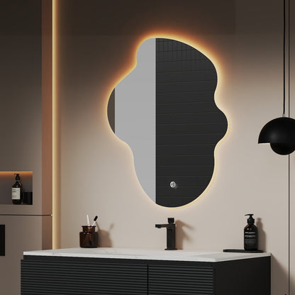 Flow Backlit LED Bathroom Mirror, Wave Sensor