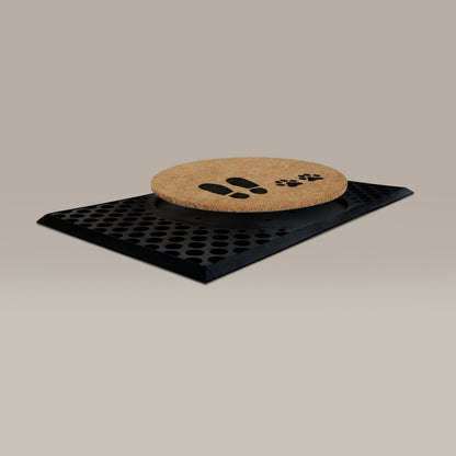 foot+paw round doormat set