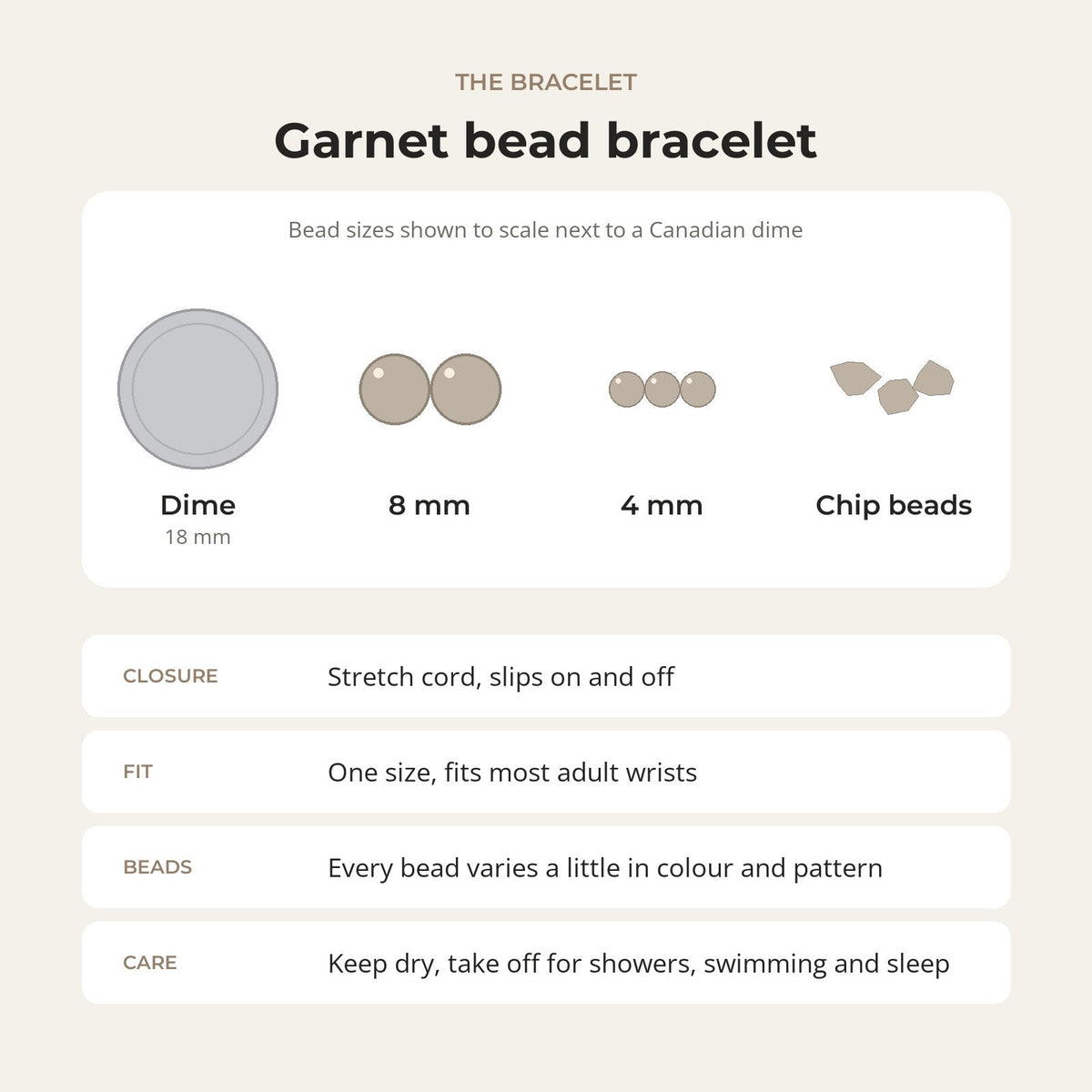 Garnet Bead Bracelet