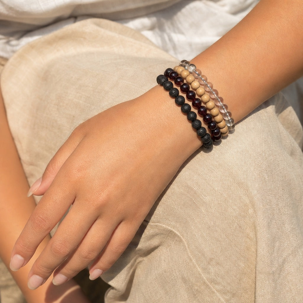 Garnet Bead Bracelet