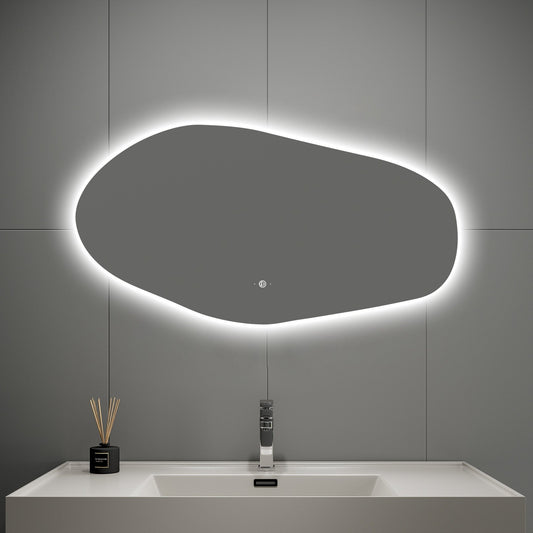 42" Glide Backlit LED Bathroom Mirror, Tempered Glass, Copper-Free HD Silver Mirror, Anti-Fog