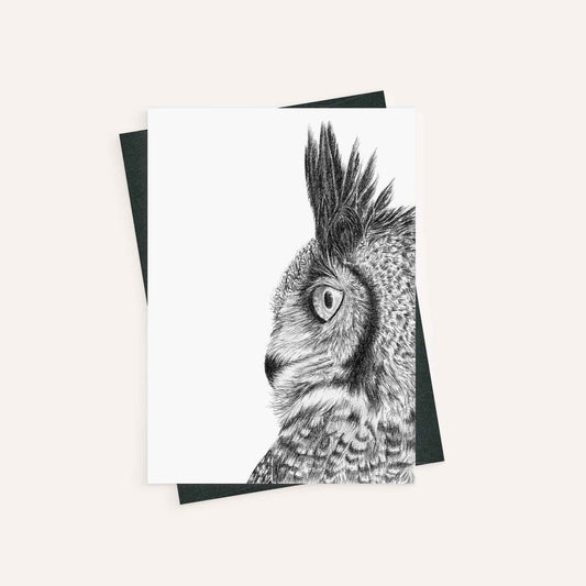 Great horned owl - greeting card