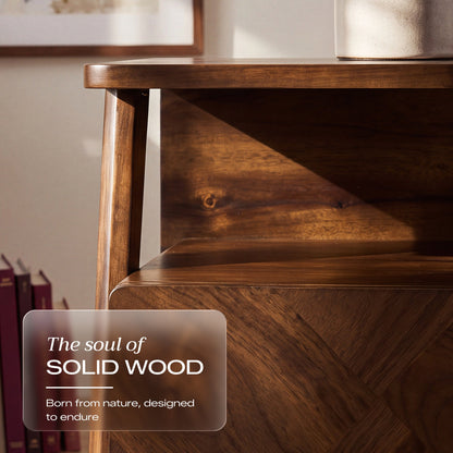 Rum Solid Wood Nightstand
