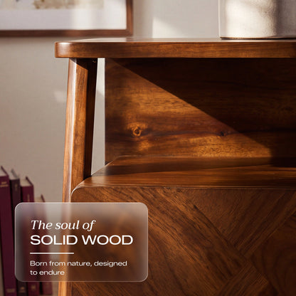 Rum Solid Wood Nightstand