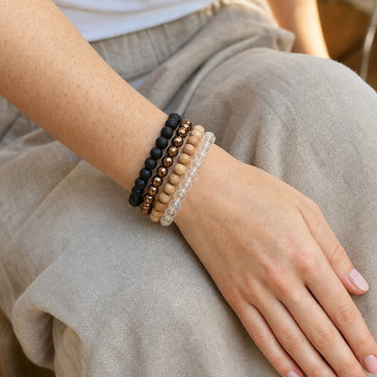 Hematite Faceted Copper Round Bracelet - 8mm