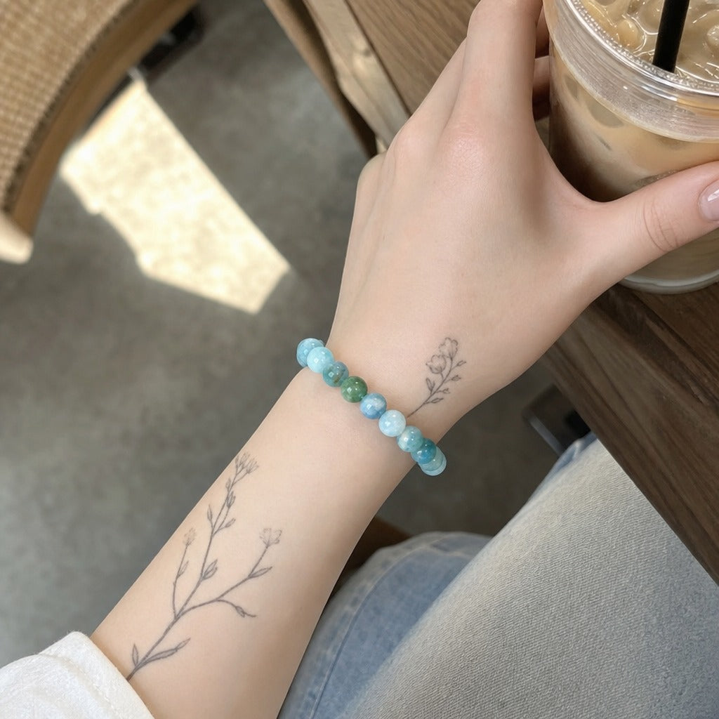 Hemimorphite Round Bracelet - 8mm